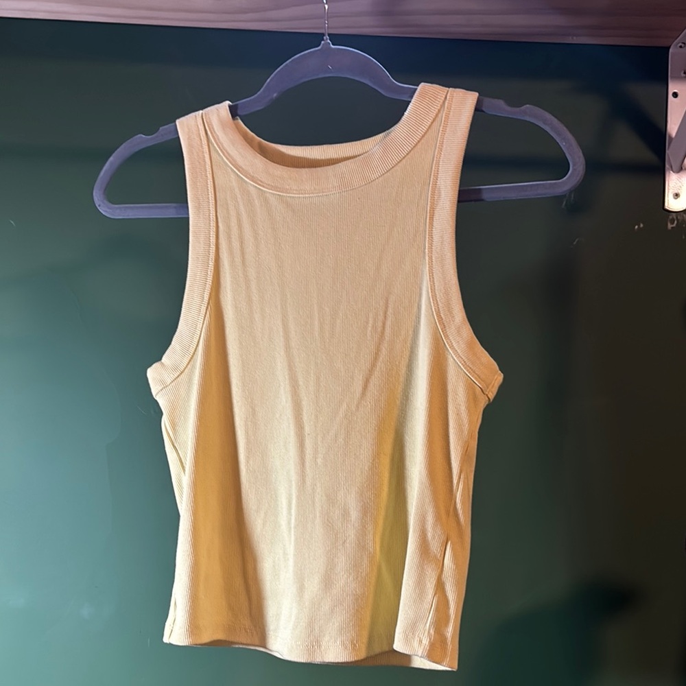 Old Navy Yellow Fitted Sleeveless Tank Top